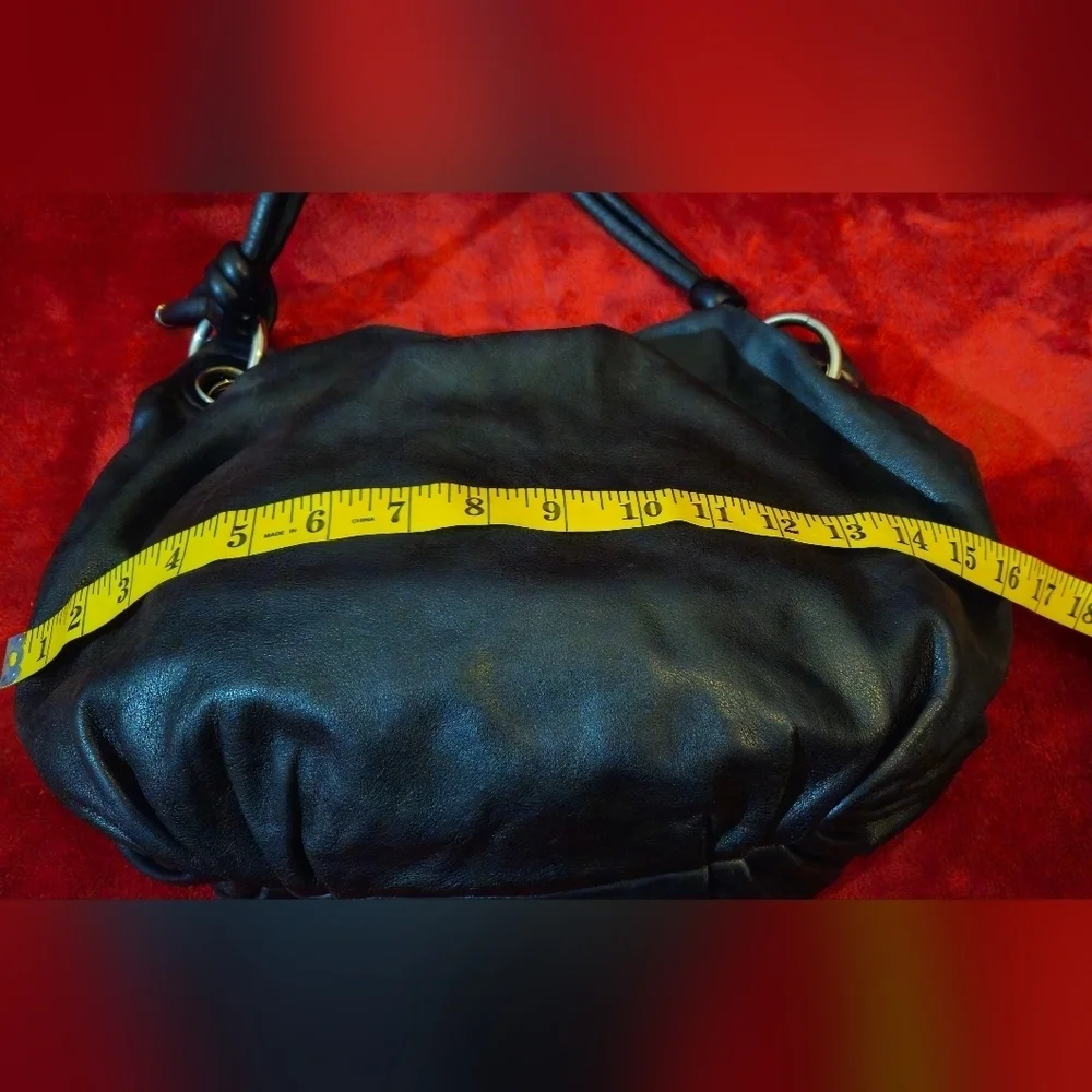 Coach Parker Black Leather Hobo Bag with Knot Tie Handle
